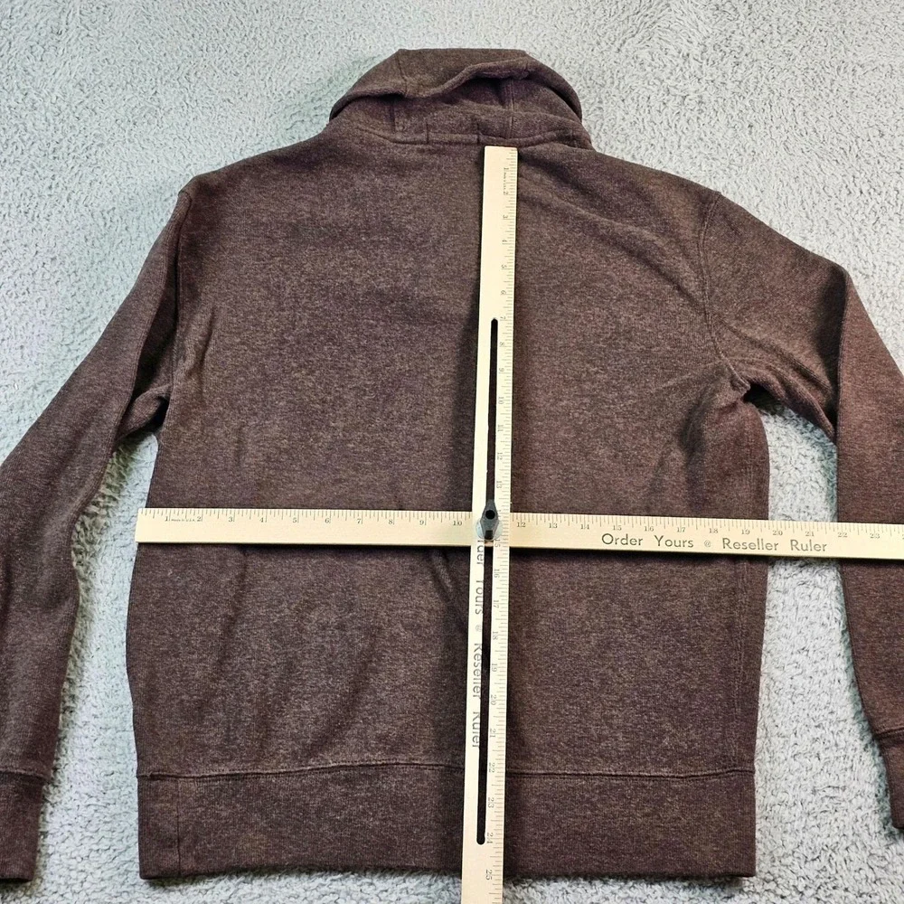 Polo Ralph Lauren Sweater Mens Medium Brown Cotton Shawl Collar Henley Pullover